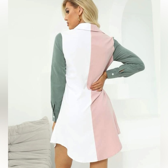 Color-block Buttoned Dress - Picture 2 of 3